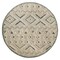 Homeroots 6 ft. Round Cream, Blue & Gray Modern Geometric Area Rug 396183 - alternate 1